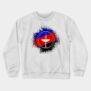 Paint Splatter Polyamory Pride Flag Unitarian Universalism Symbol Crewneck Sweatshirt